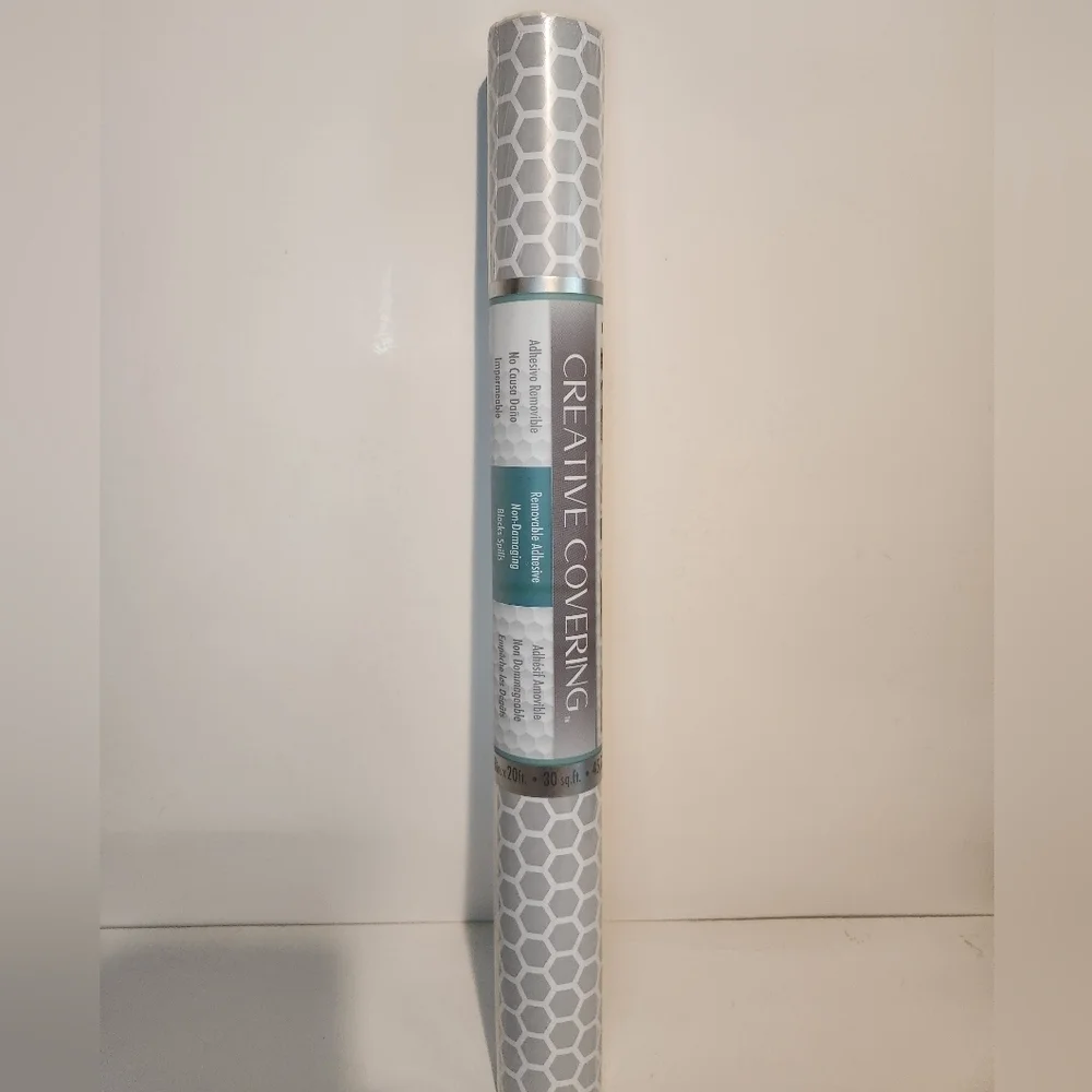 Brand New Grey and White Honeycomb style Contact Paper